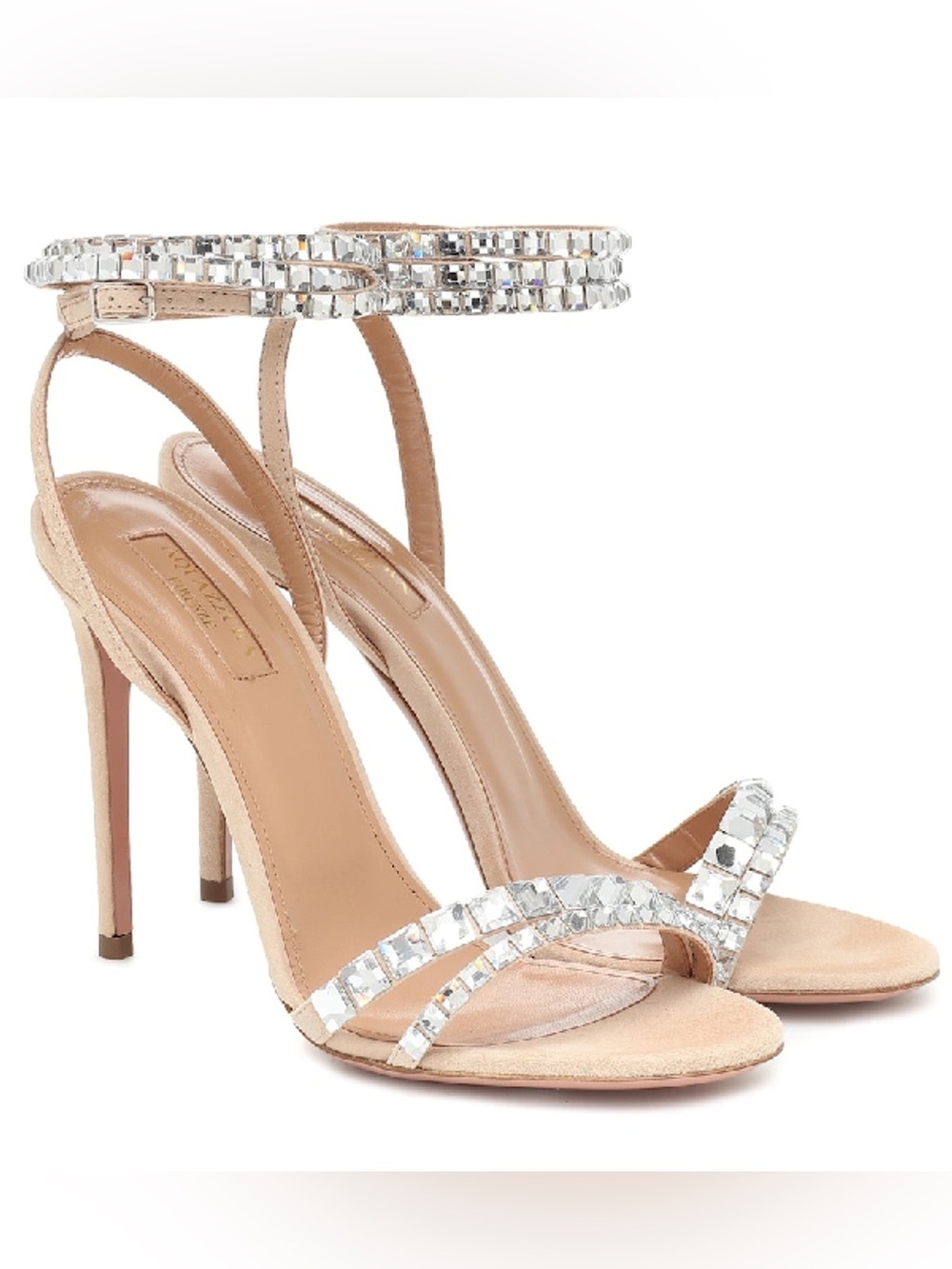 Aquazzura So Vera Crystal Wrap Heels